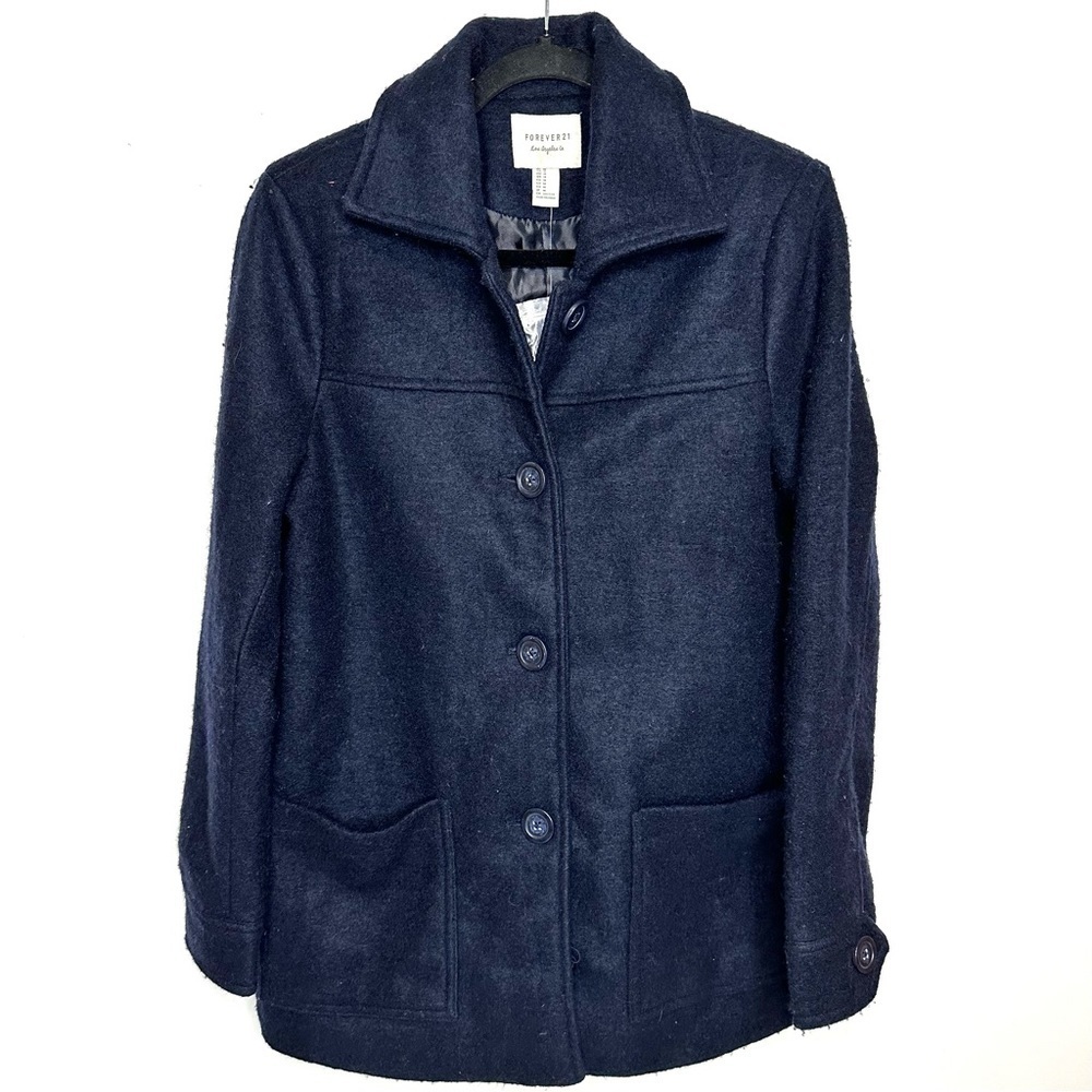 Forever 21 Premium Label Wool Blend Pea Coat Sz M